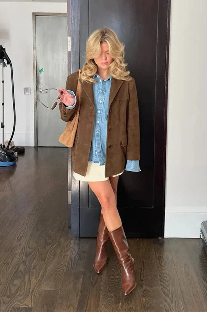 Blazer in Pelle scamosciata