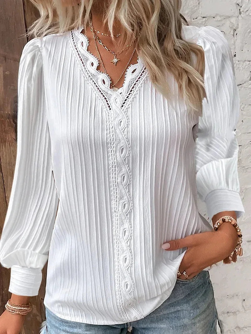 Selvie – Camicia con pizzo e pieghe