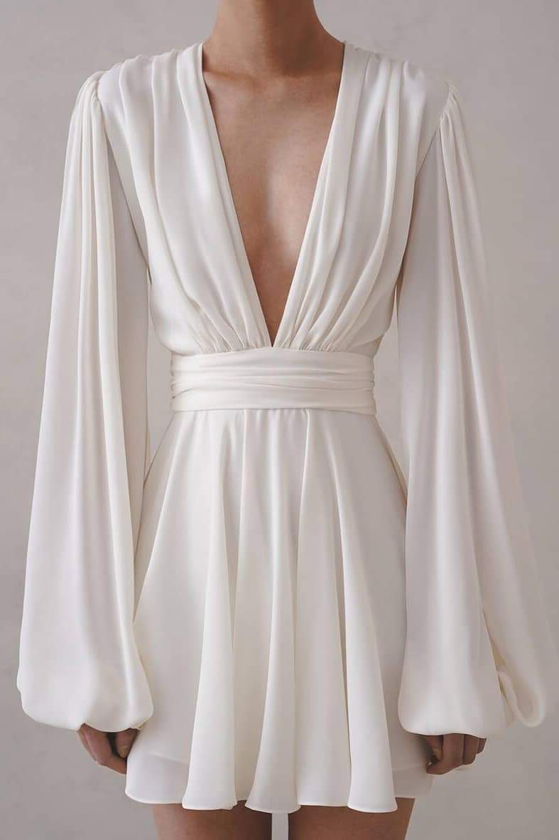 Vestito corto con scollo a V profondo Amelia