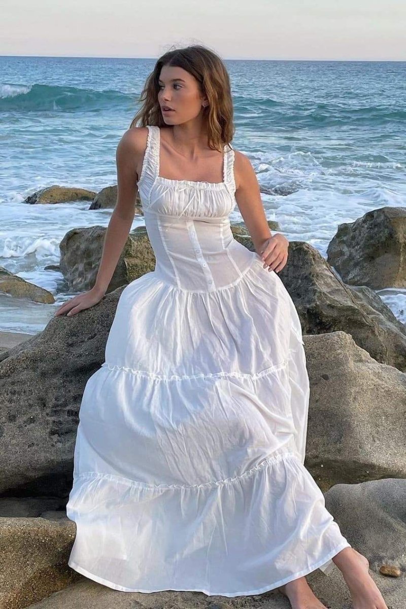Vestito lungo semi-trasparente Anastasia Ruffle