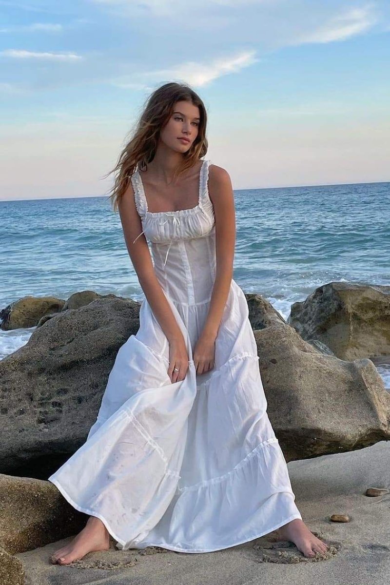 Vestito lungo semi-trasparente Anastasia Ruffle