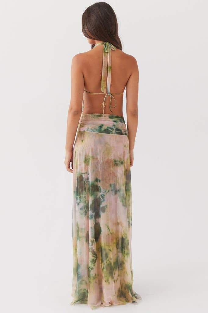 Vestito Maxi a Spalline con Stampa Antonia