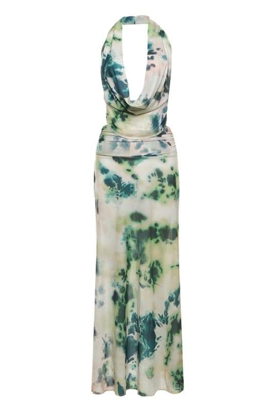 Vestito Maxi a Spalline con Stampa Antonia