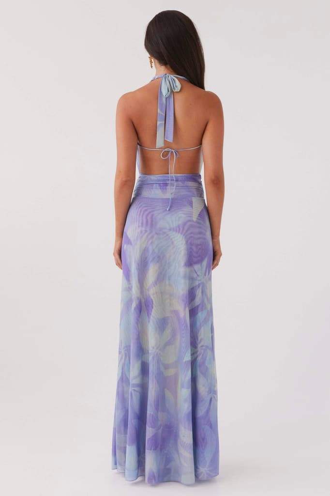 Vestito Maxi a Spalline con Stampa Antonia