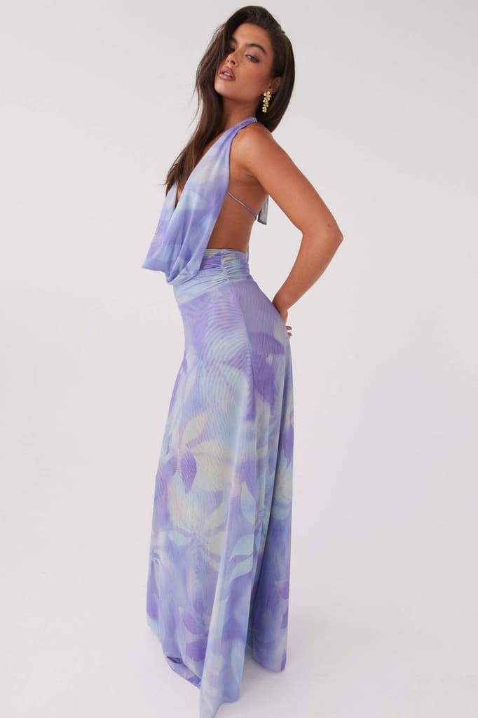 Vestito Maxi a Spalline con Stampa Antonia