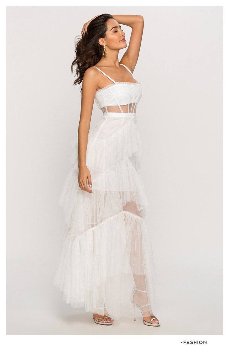 Vestito Maxi con Slip a Rete a Strati Arlene Corset