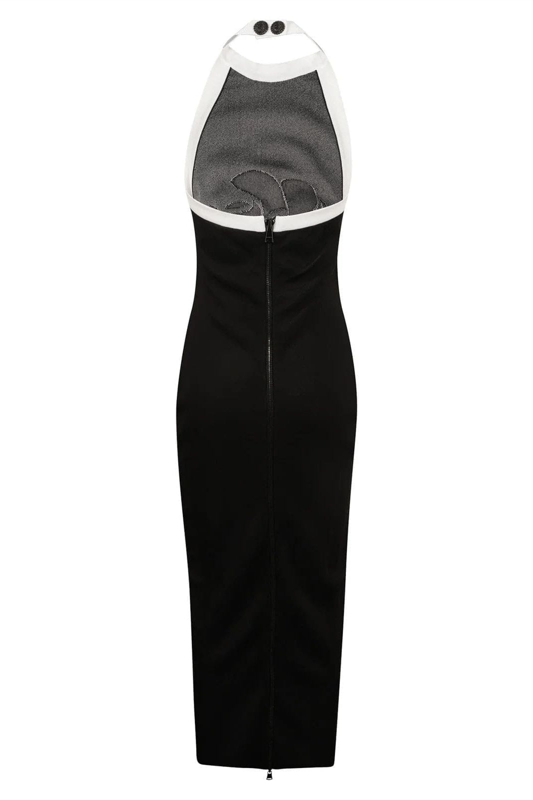 Vestito Midi in Maglia con Schiena Aperta e Motivo Floreale Darlene Halter