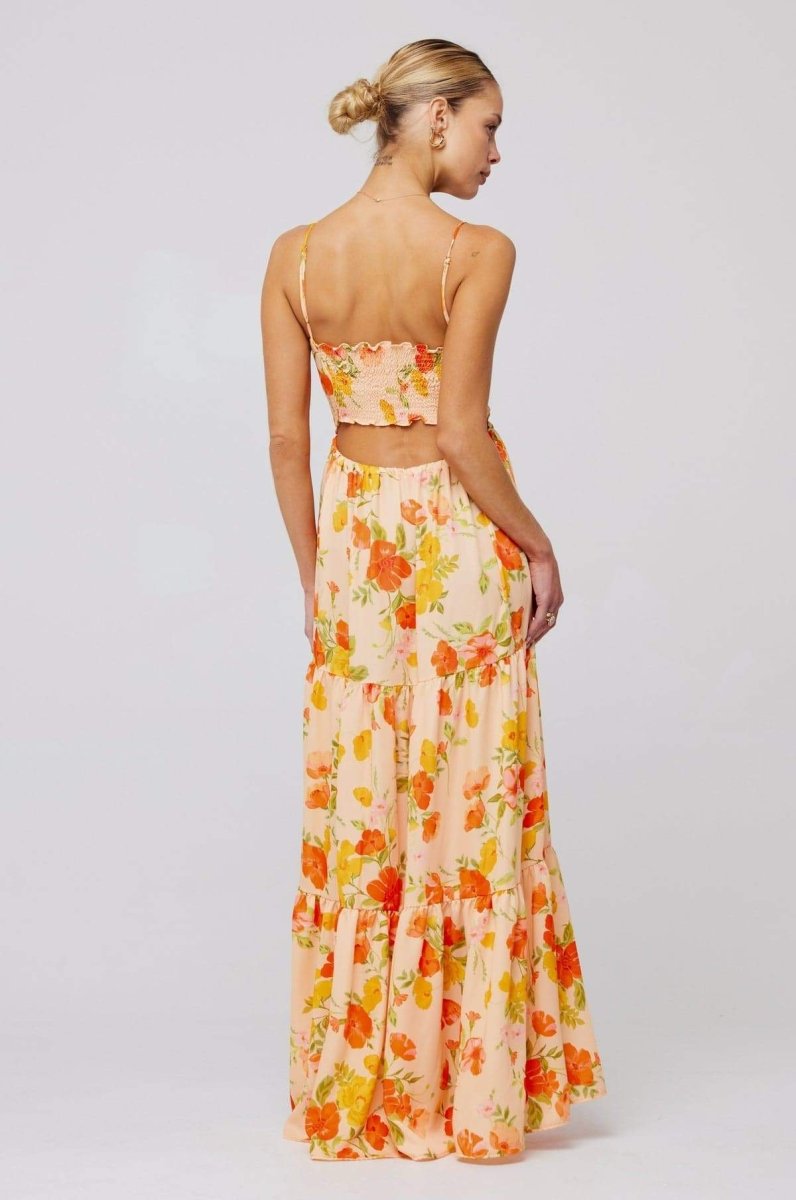 Vestito lungo maxi stampato Beverly con scollo a filo