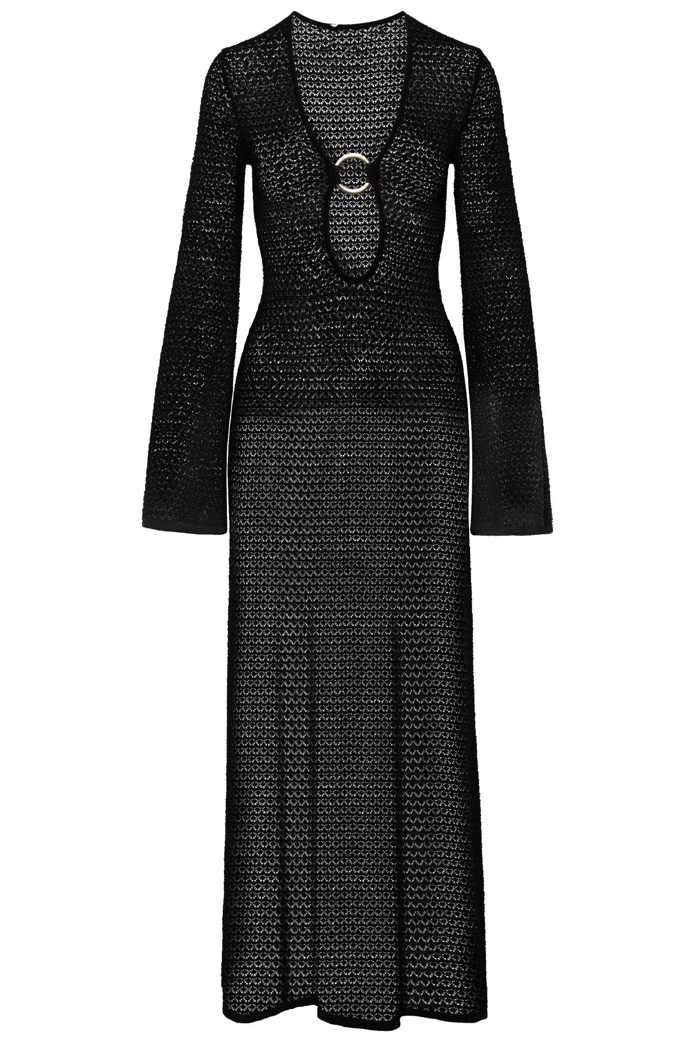 Vestito lungo in maglia a crochet con scollo a V Chaya