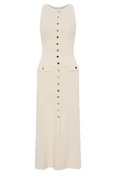 Vestito lungo senza maniche in maglia Claire