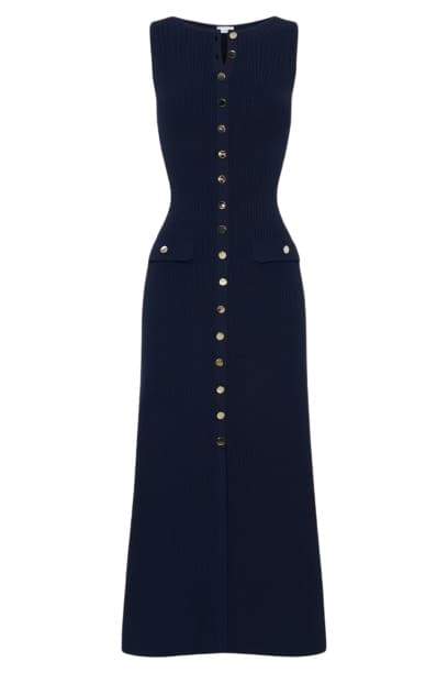 Vestito lungo senza maniche in maglia Claire