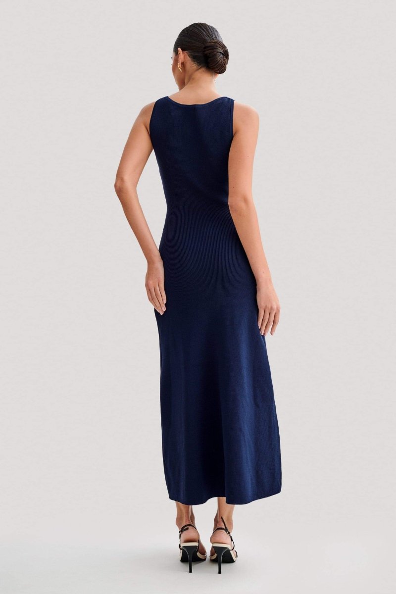 Vestito lungo senza maniche in maglia Claire