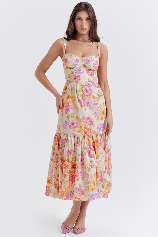 Vestito Midi a Campana Stampato Cottie
