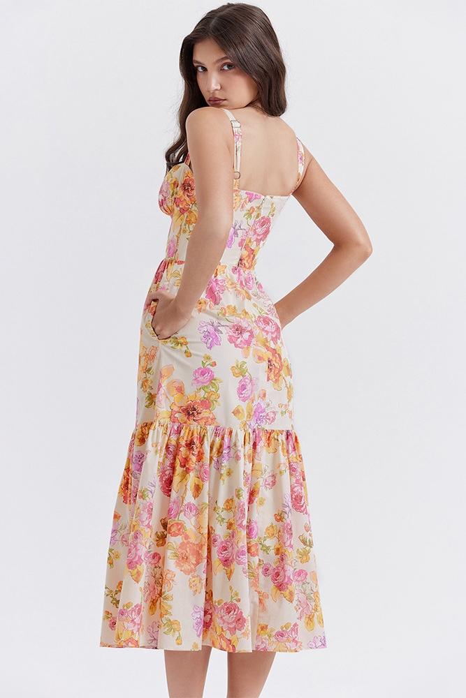 Vestito Midi a Campana Stampato Cottie
