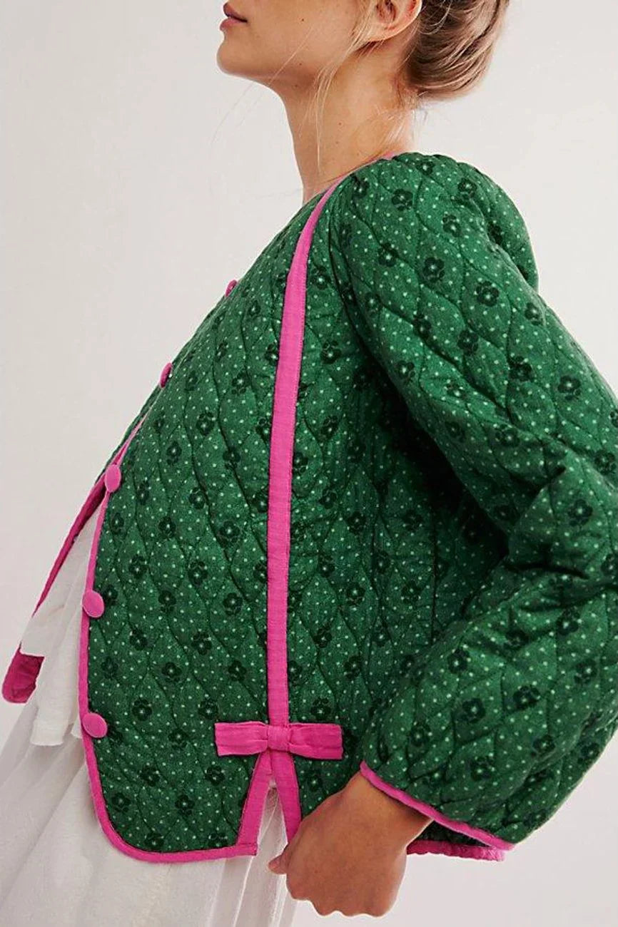 Giacca trapuntata verde
