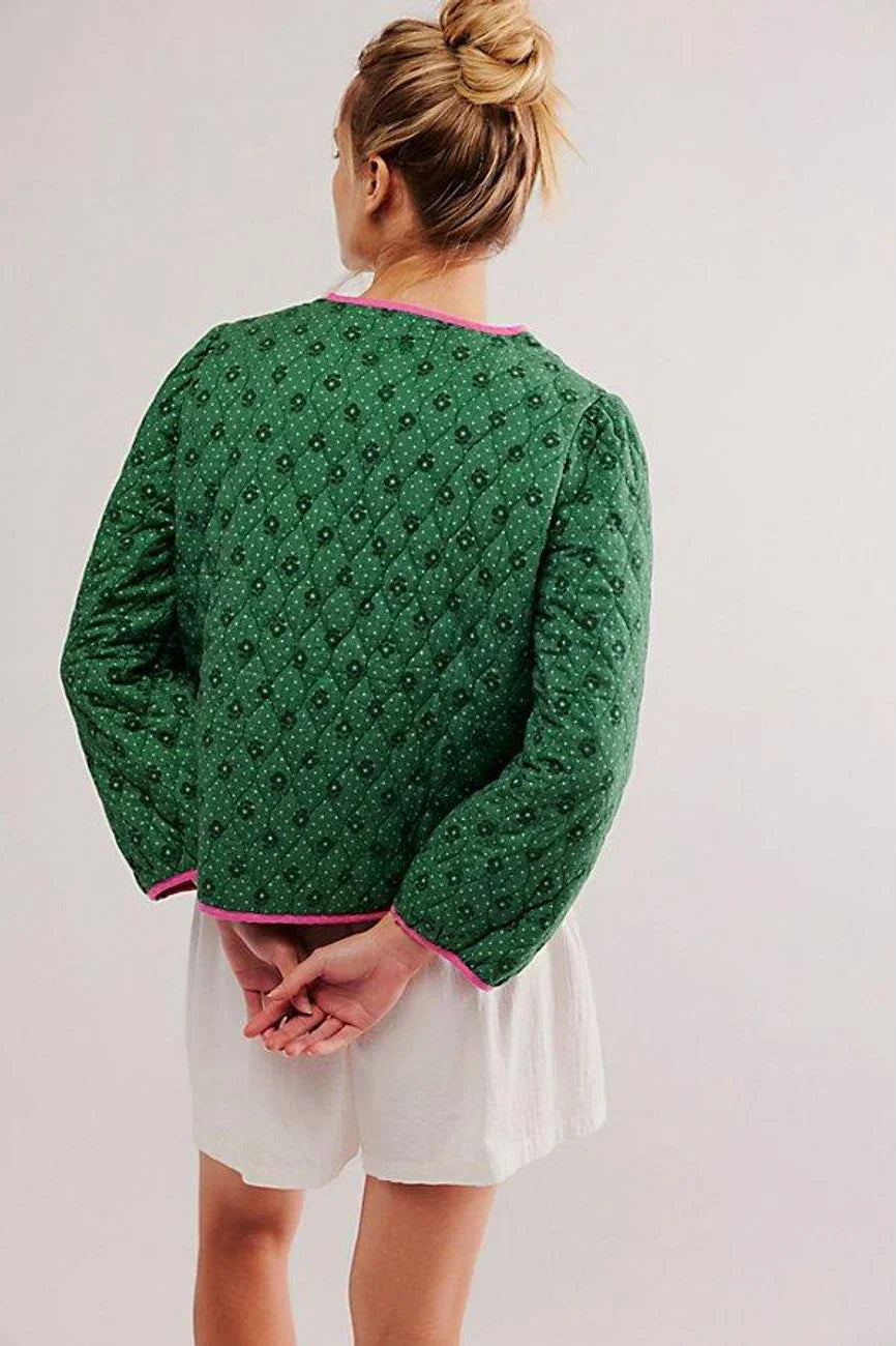 Giacca trapuntata verde