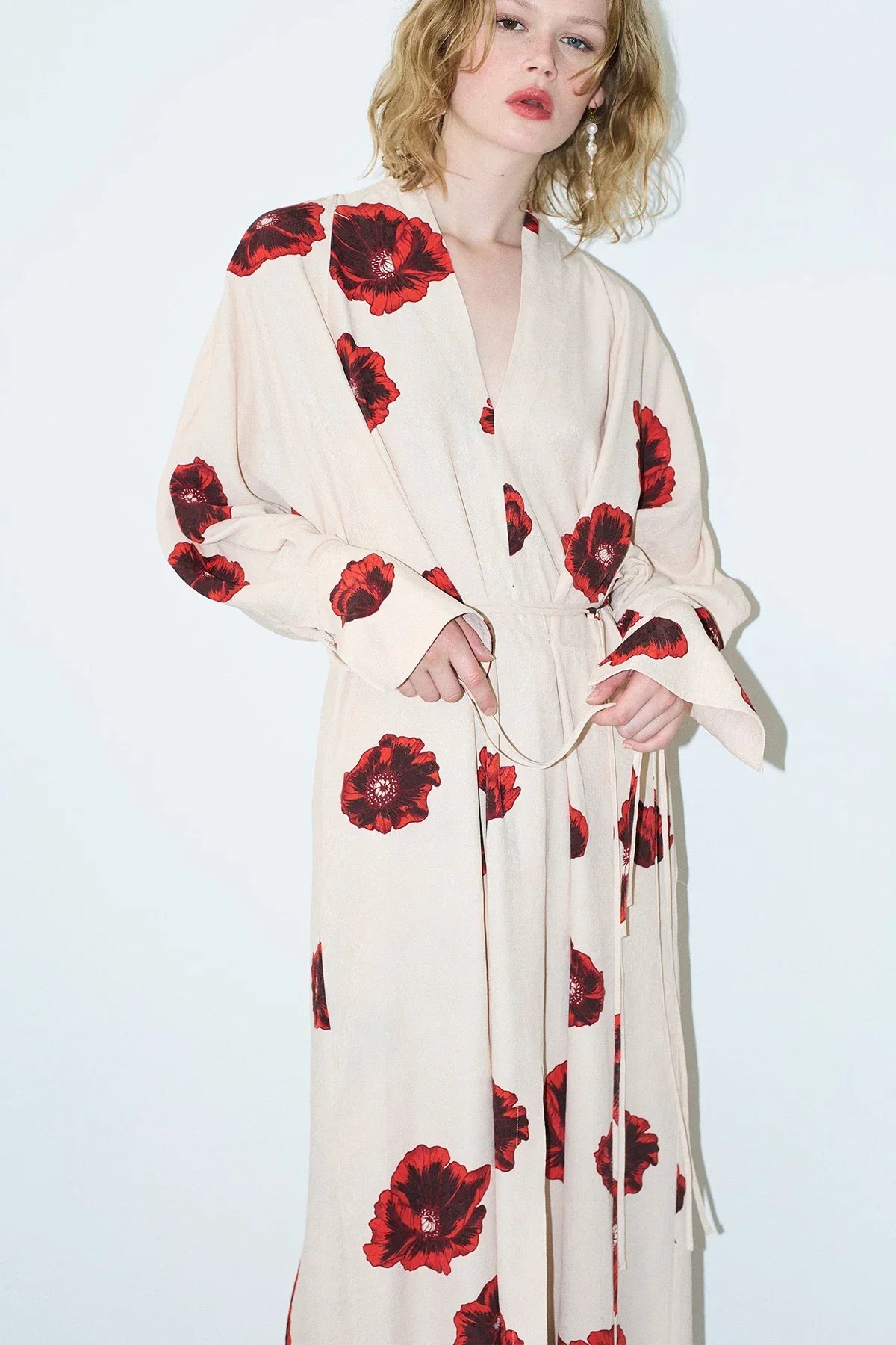 Vestito Kimono con stampa Sahara - Coquelicot