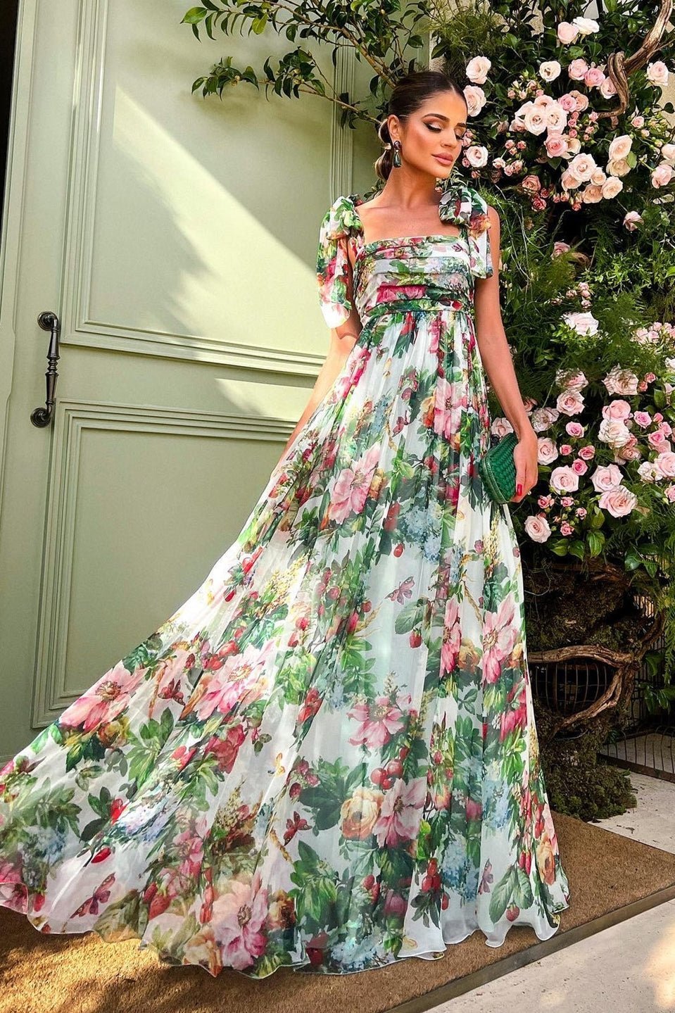 Vestito Maxy con Bretelle Stampate Dinah