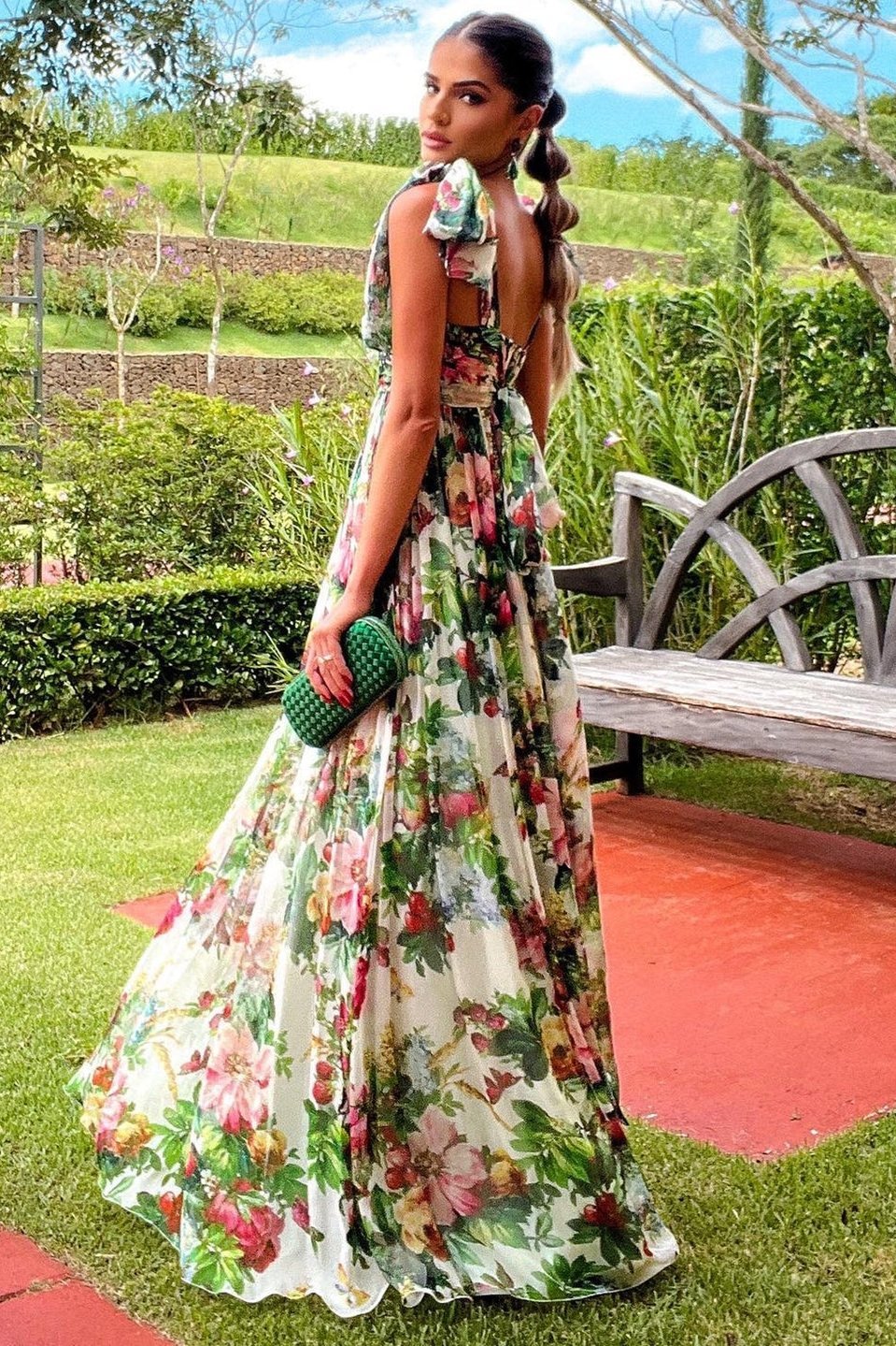 Vestito Maxy con Bretelle Stampate Dinah