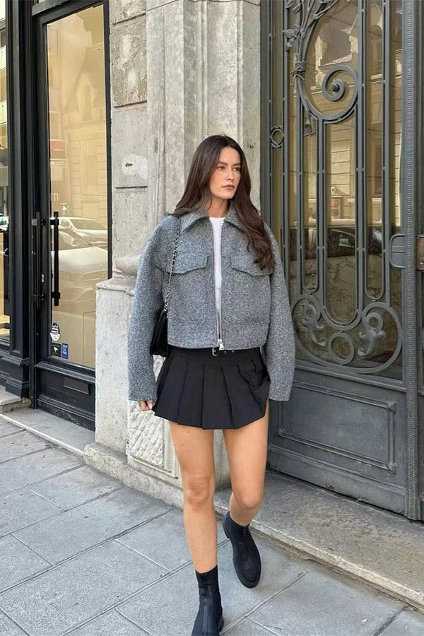 Giacca cropped - GRIGIA