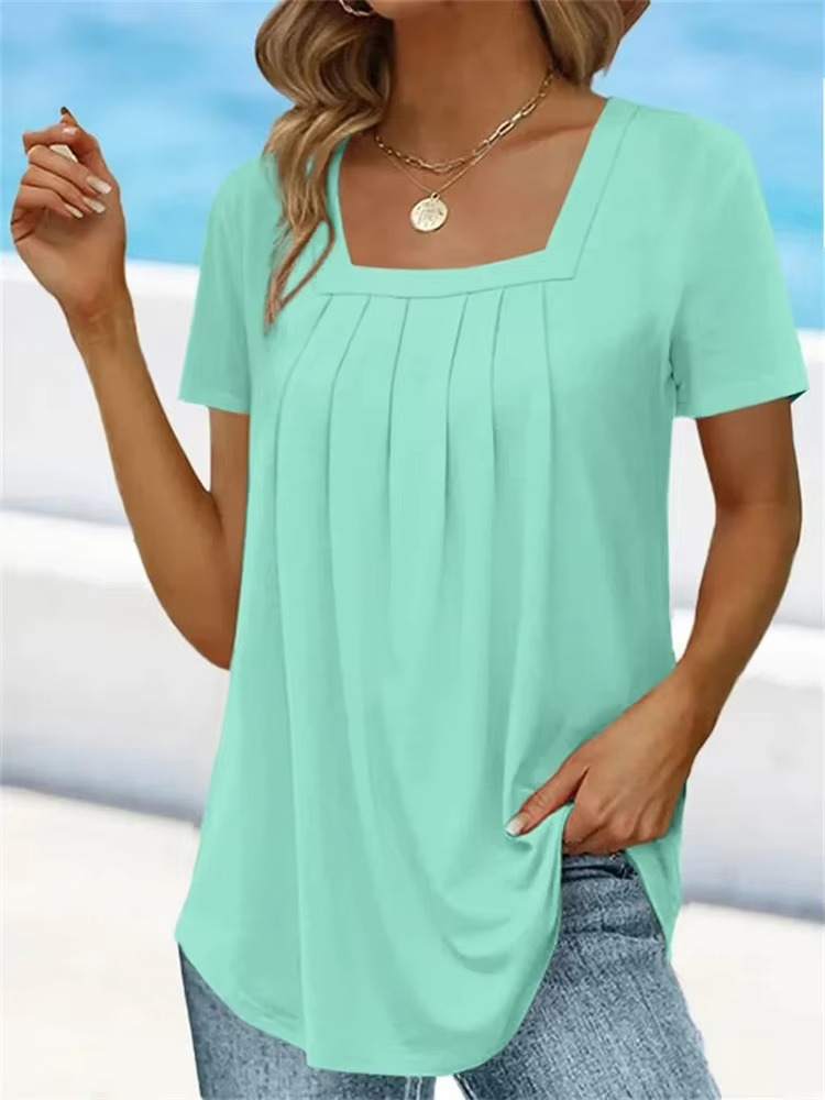 Elvira – Top a maniche lunghe con collo quadrato