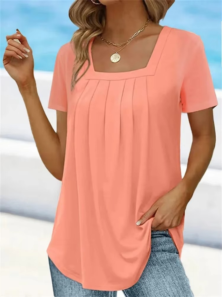 Elvira – Top a maniche lunghe con collo quadrato