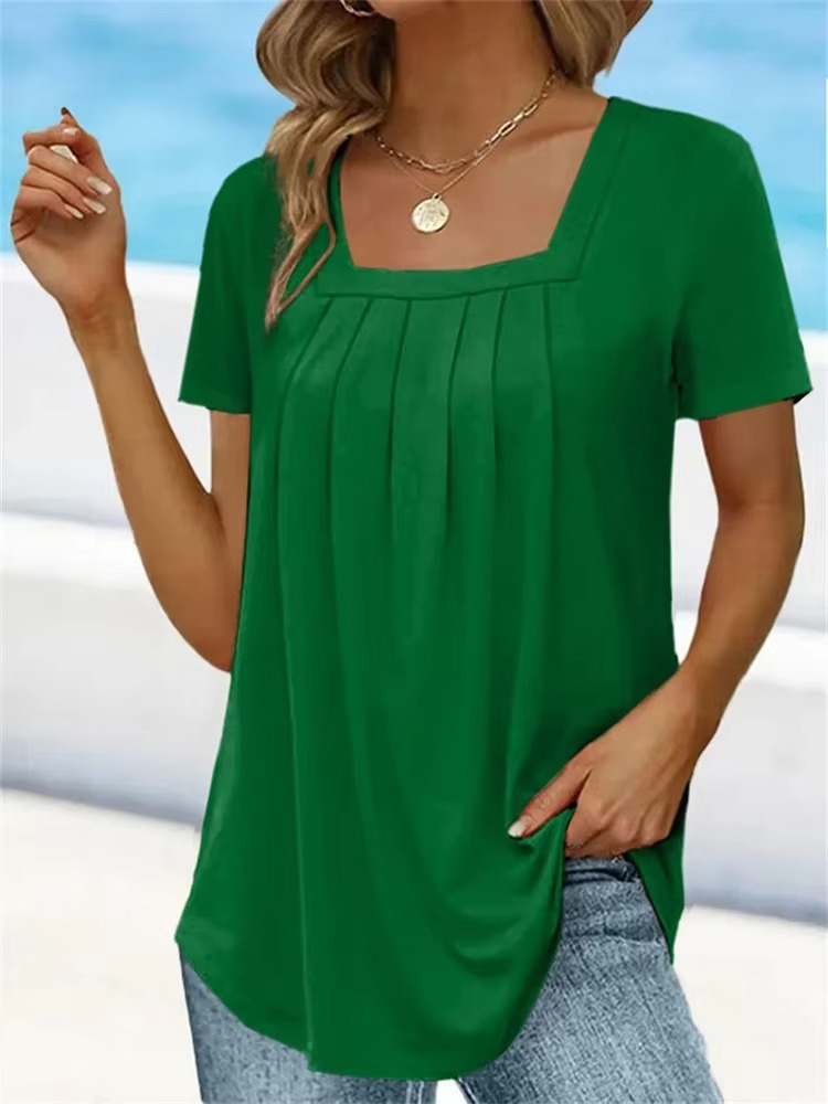Elvira – Top a maniche lunghe con collo quadrato
