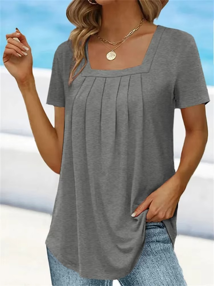 Elvira – Top a maniche lunghe con collo quadrato