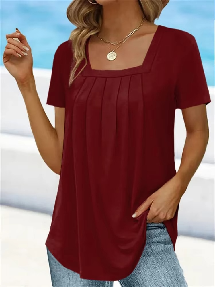 Elvira – Top a maniche lunghe con collo quadrato