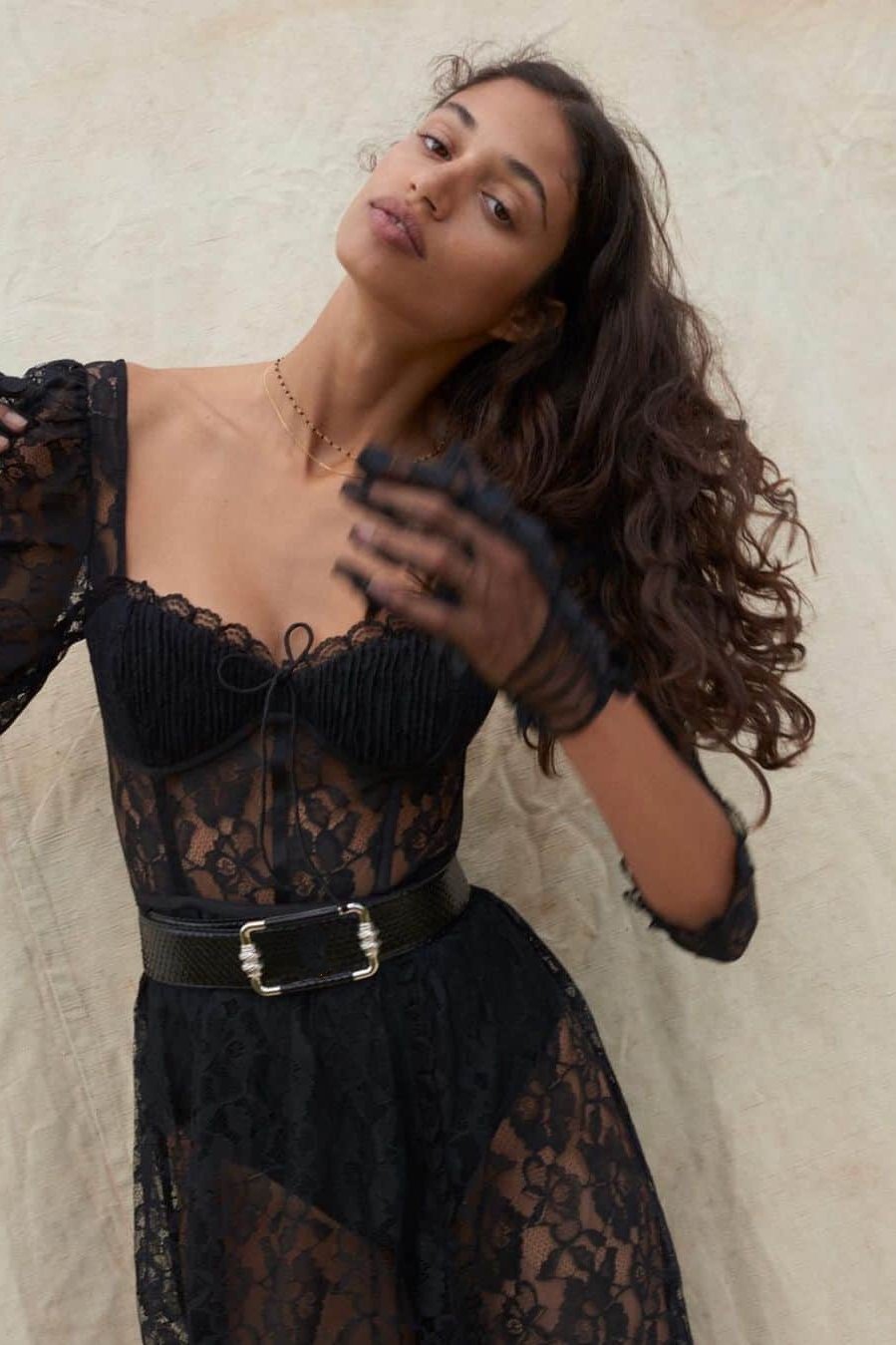 Abito lungo in pizzo Esther Sweetheart