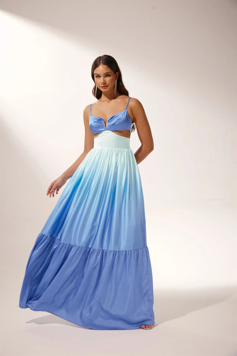 Senza Maniche a Sgradienti Maxi Slip Dress Ethel