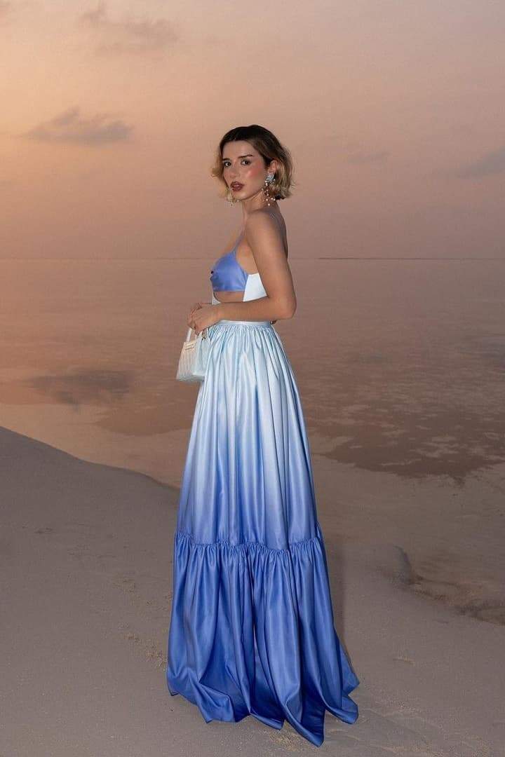 Senza Maniche a Sgradienti Maxi Slip Dress Ethel