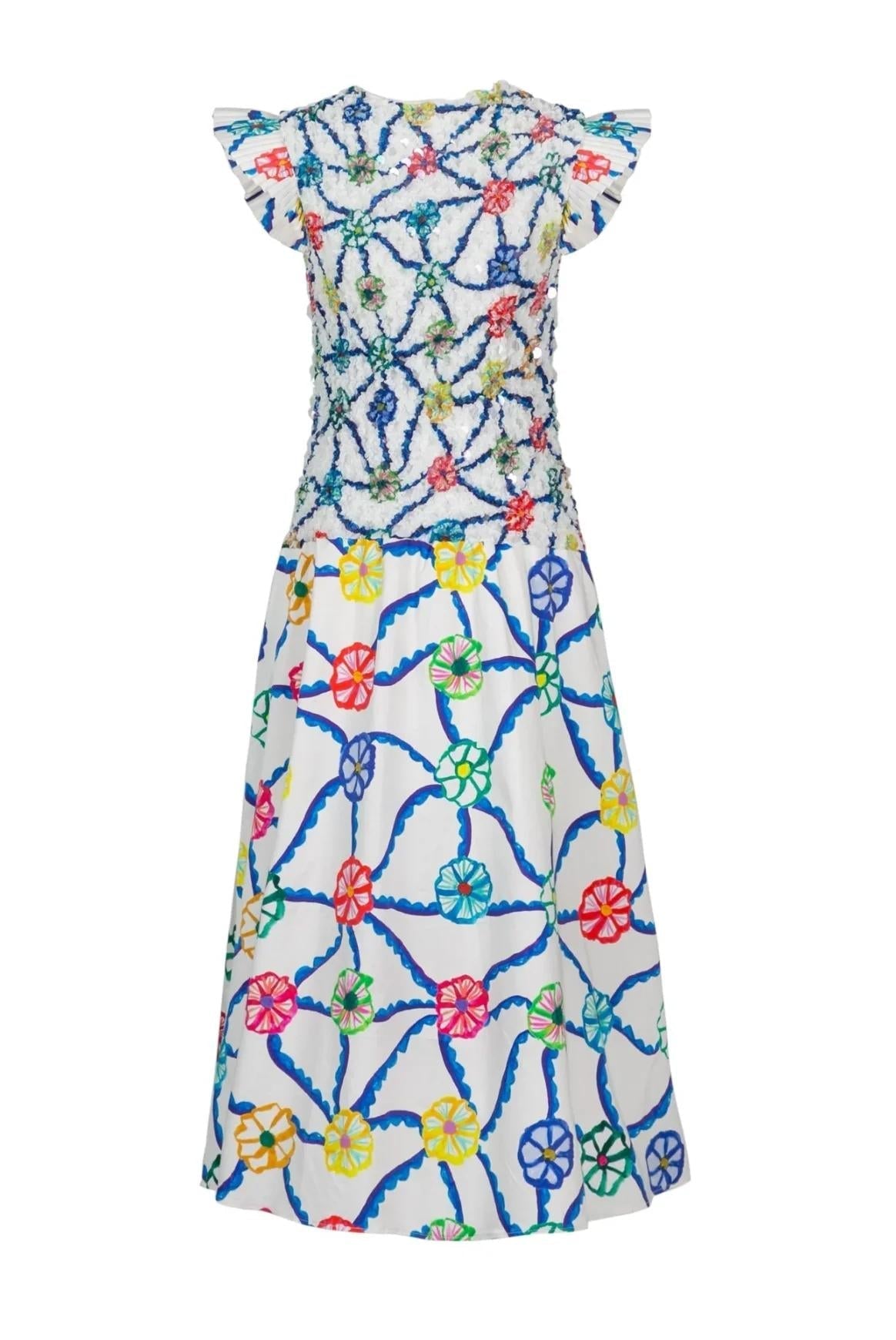 Vestito Midi con Orlo Rombi Stampato