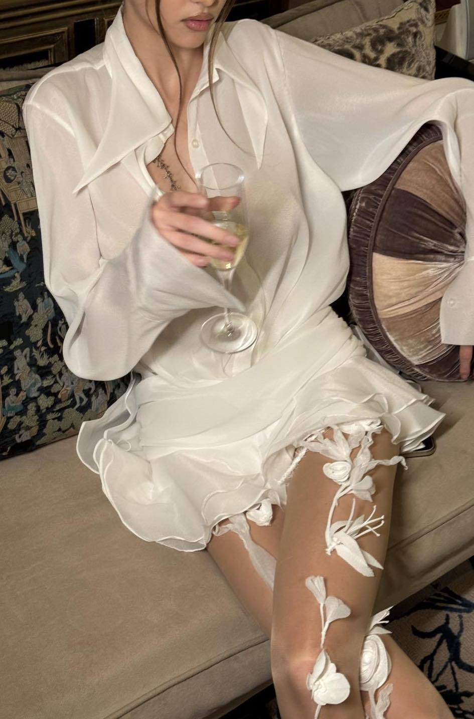 Felicia Minigonna in chiffon con camicia