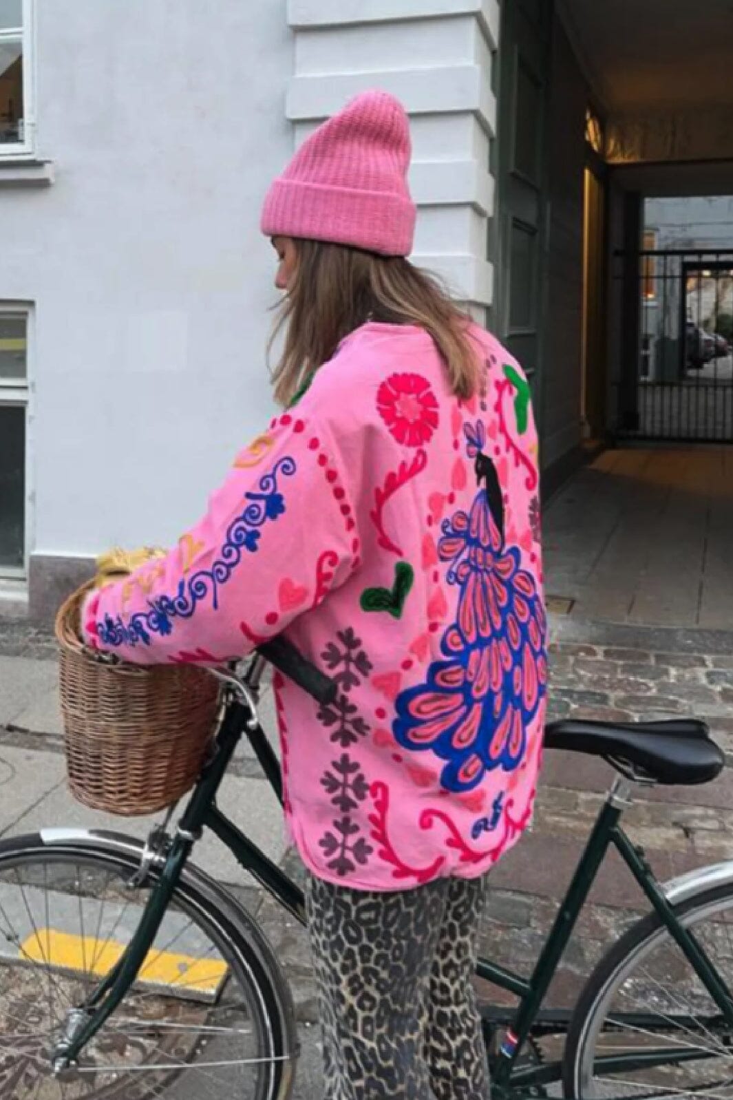 Giacca con tasche e motivo floreale carino
