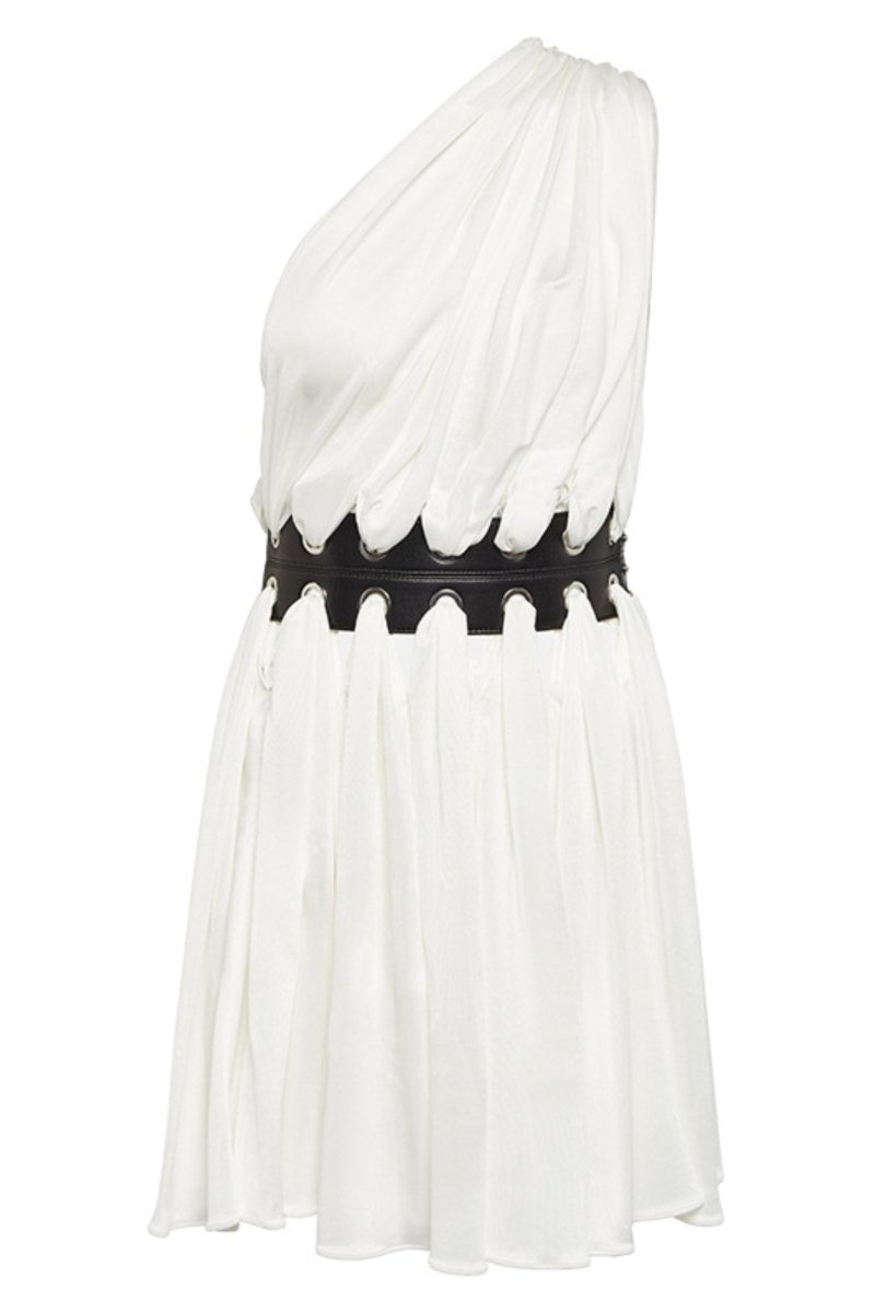 Vestito Mini con Cintura Gemma e Spalla Asimmetrica