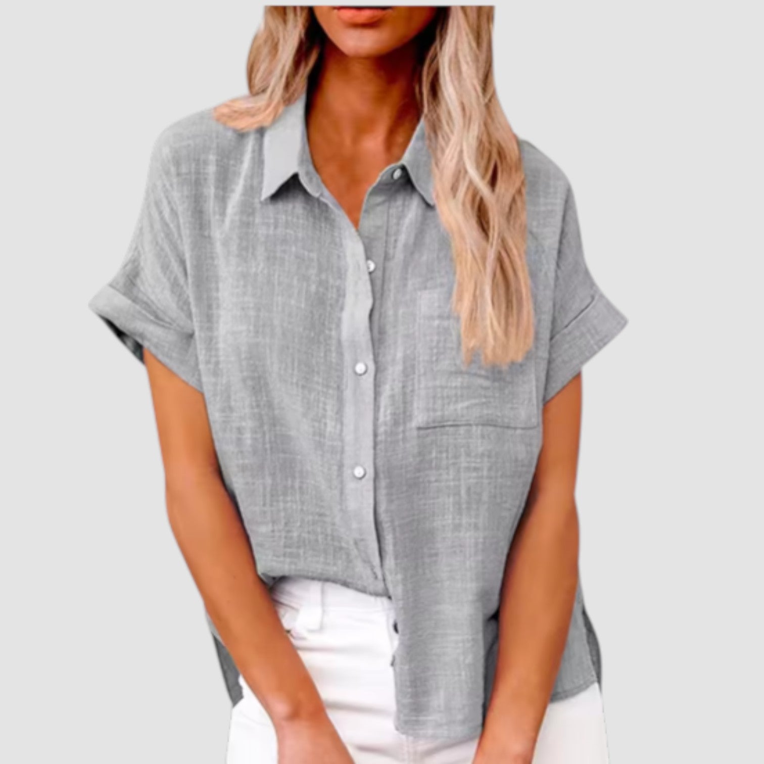 Lova – Camicia a manica corta in misto viscosa morbido