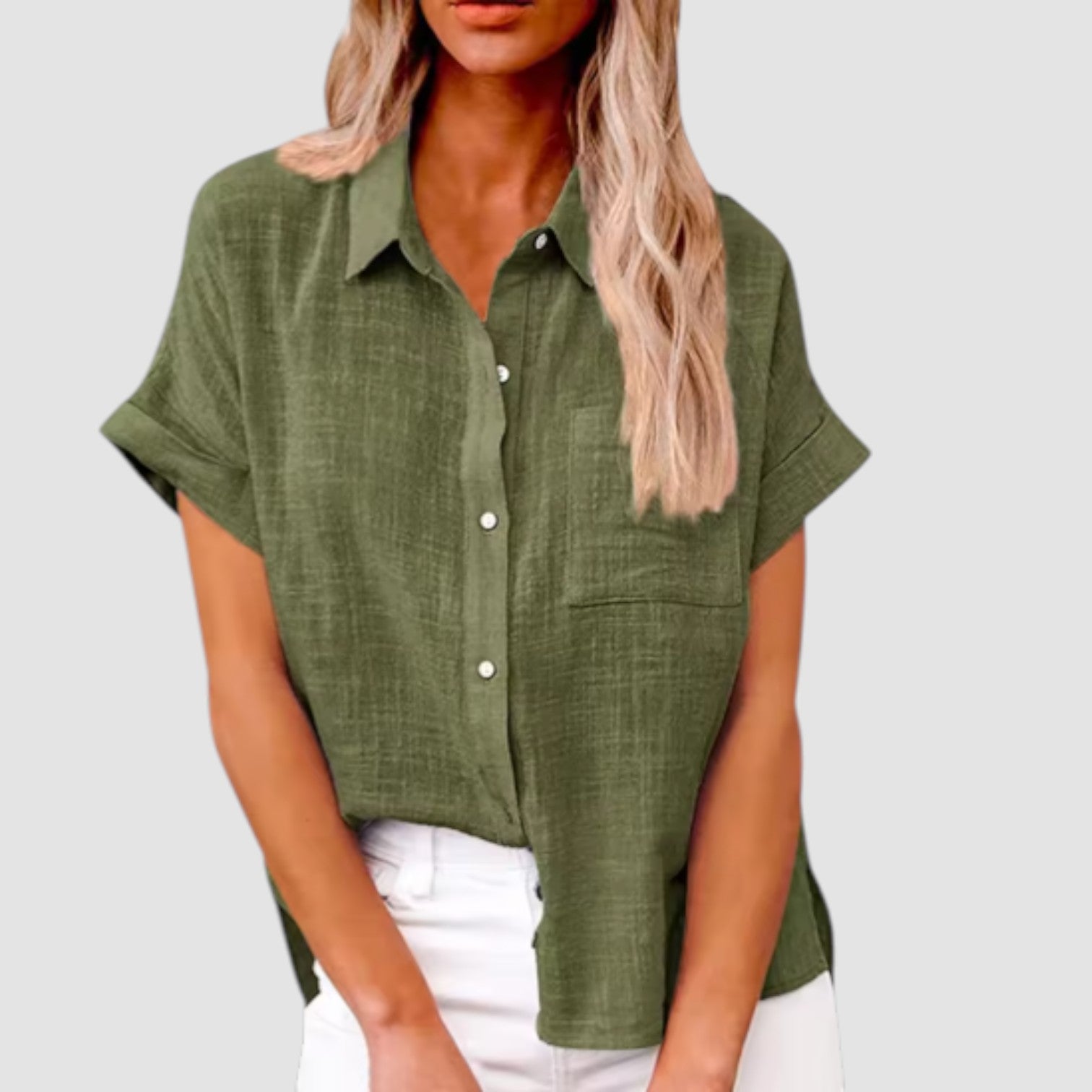 Lova – Camicia a manica corta in misto viscosa morbido