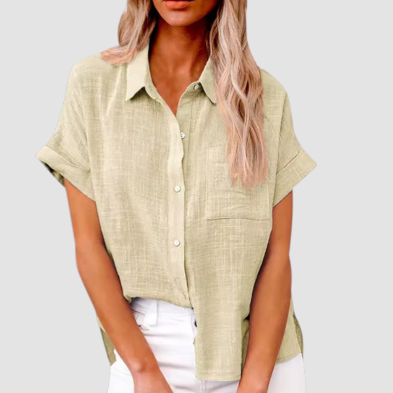 Lova – Camicia a manica corta in misto viscosa morbido