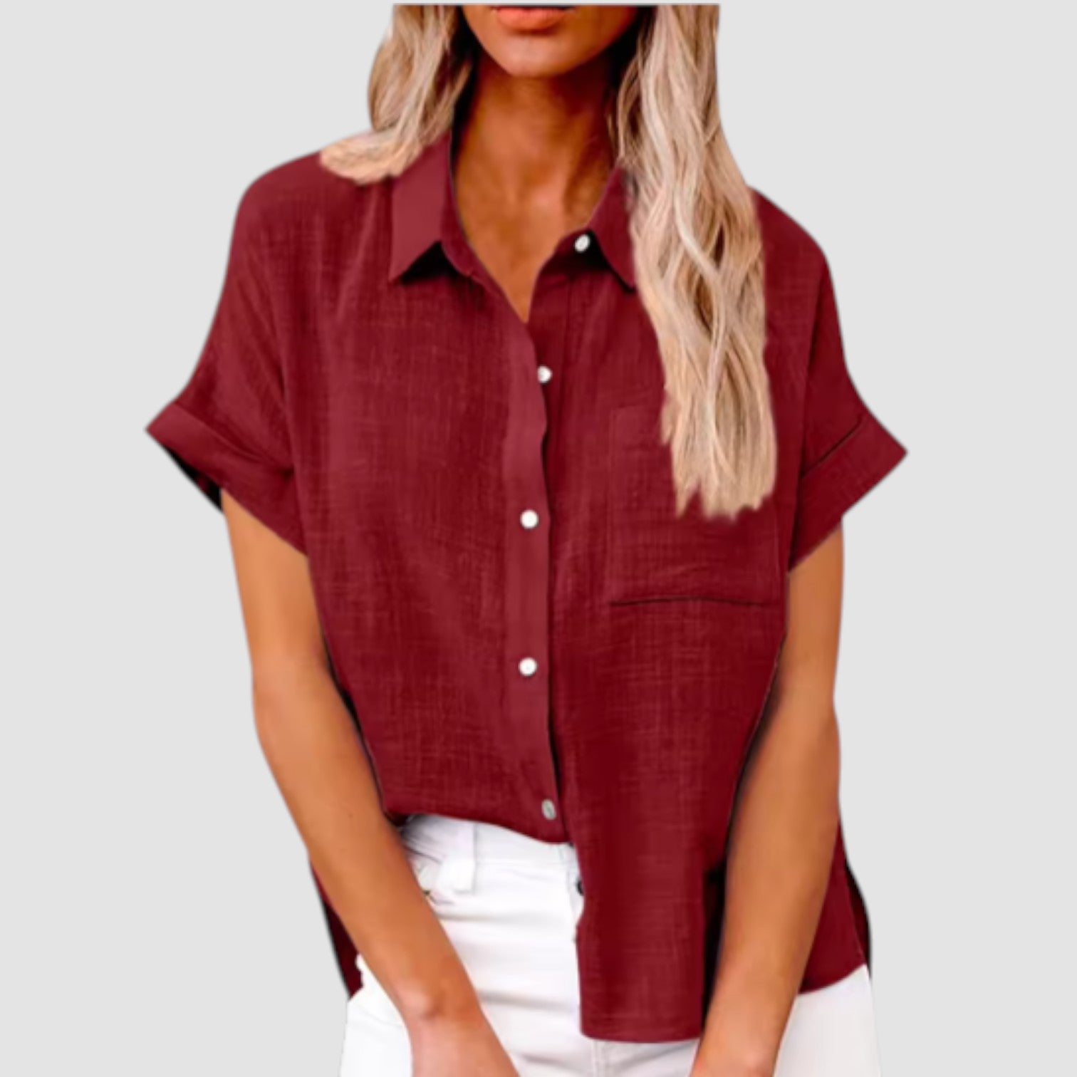 Lova – Camicia a manica corta in misto viscosa morbido