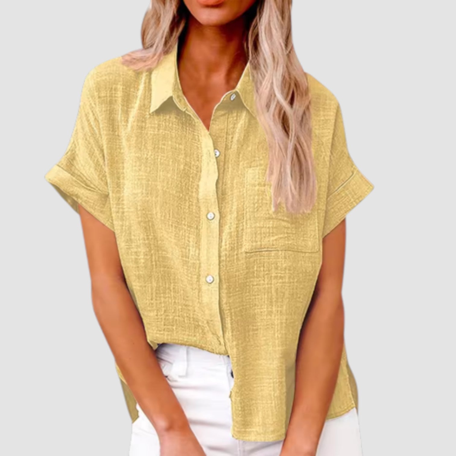 Lova – Camicia a manica corta in misto viscosa morbido
