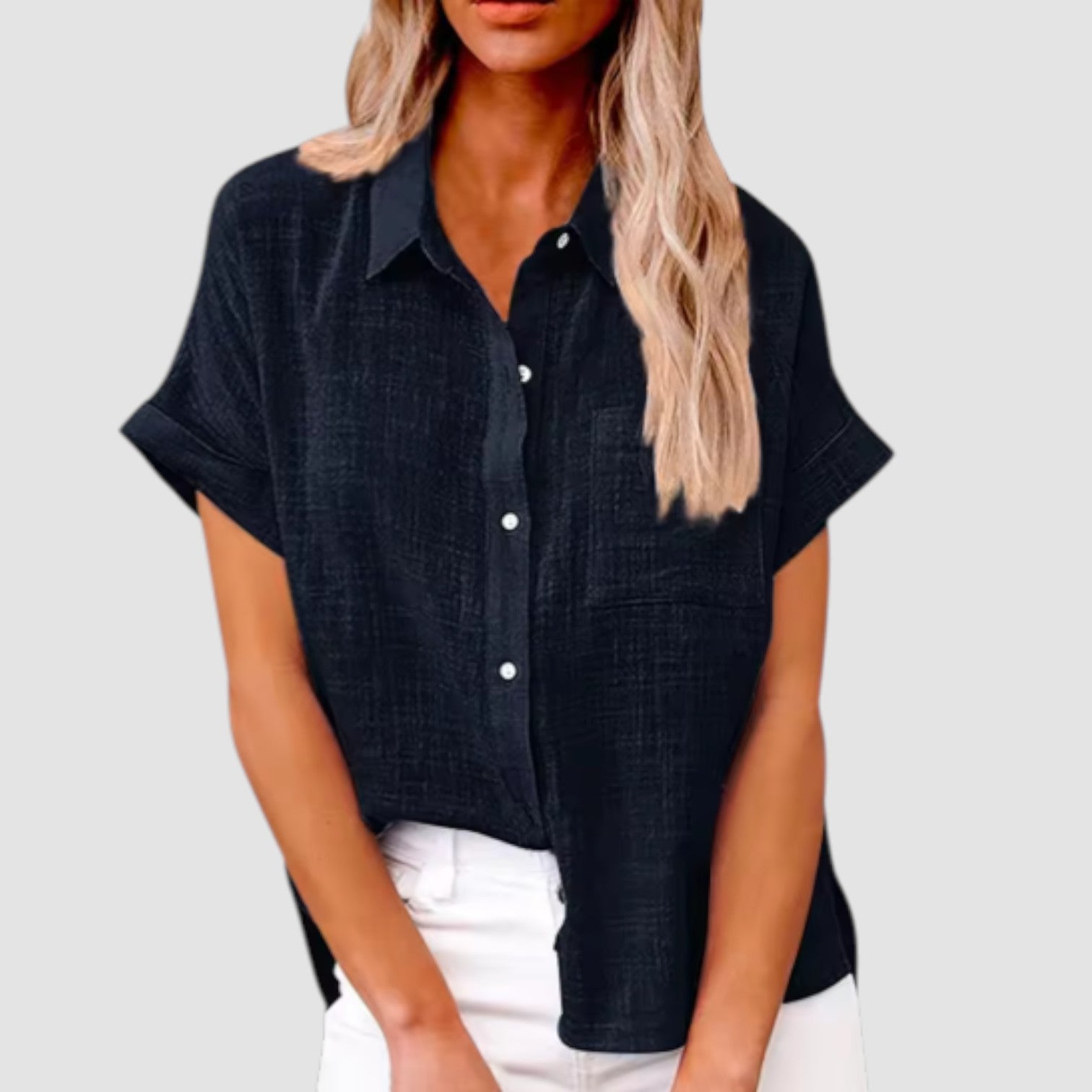 Lova – Camicia a manica corta in misto viscosa morbido