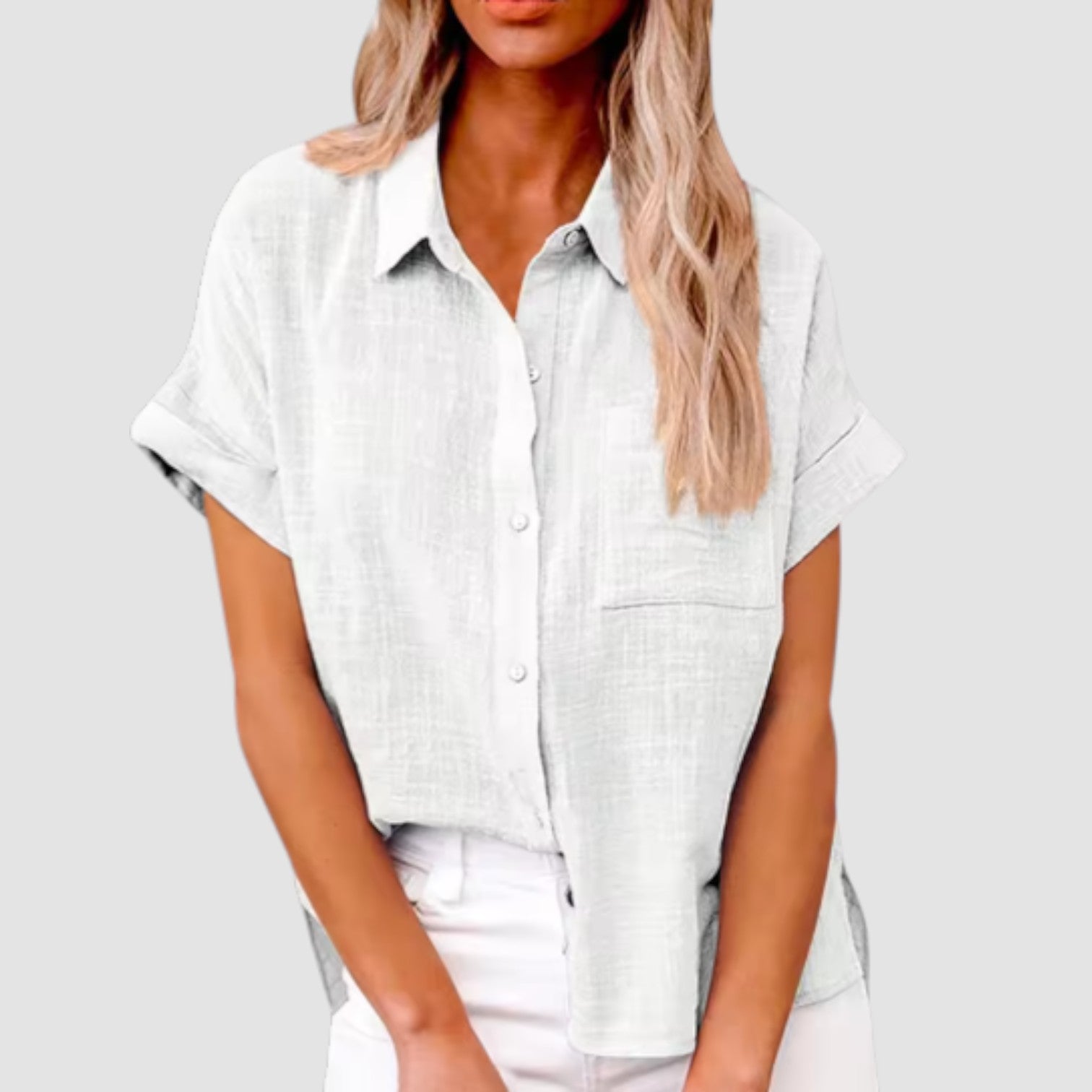 Lova – Camicia a manica corta in misto viscosa morbido