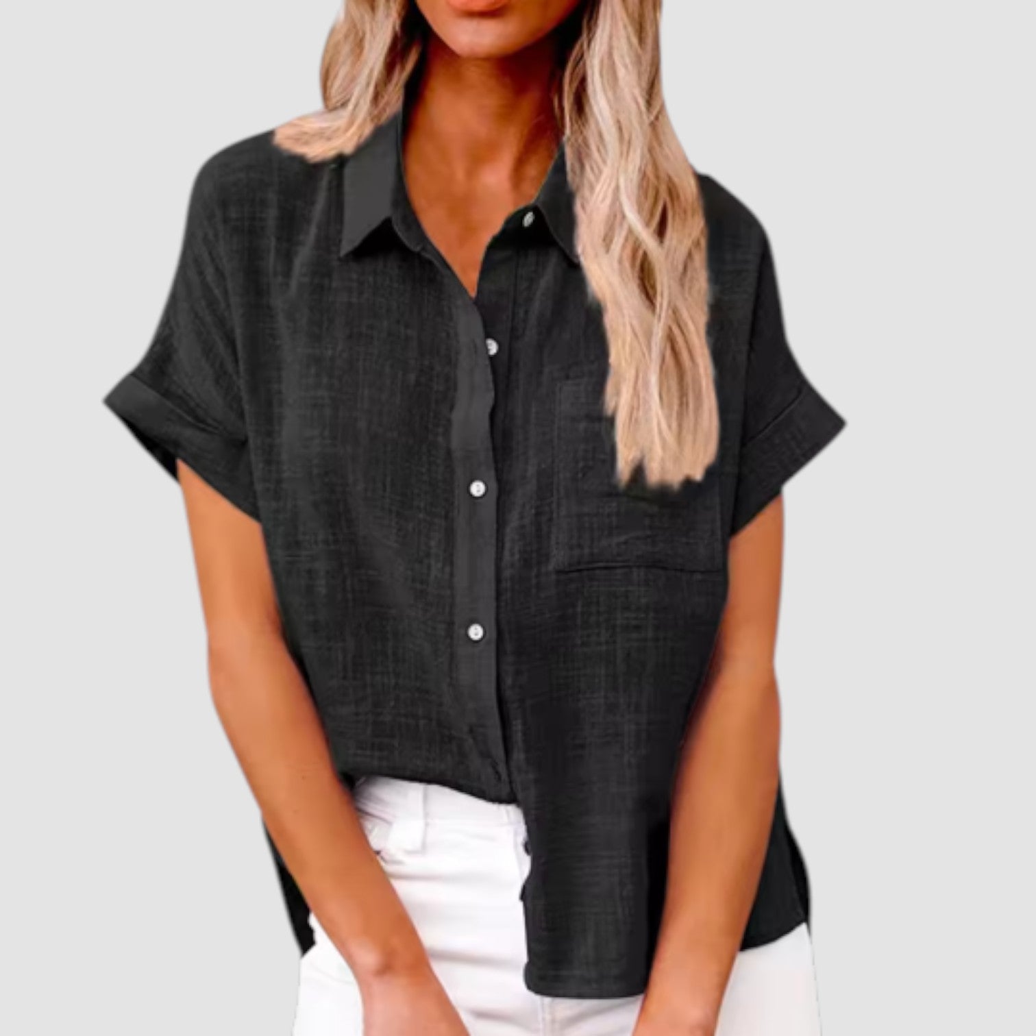 Lova – Camicia a manica corta in misto viscosa morbido