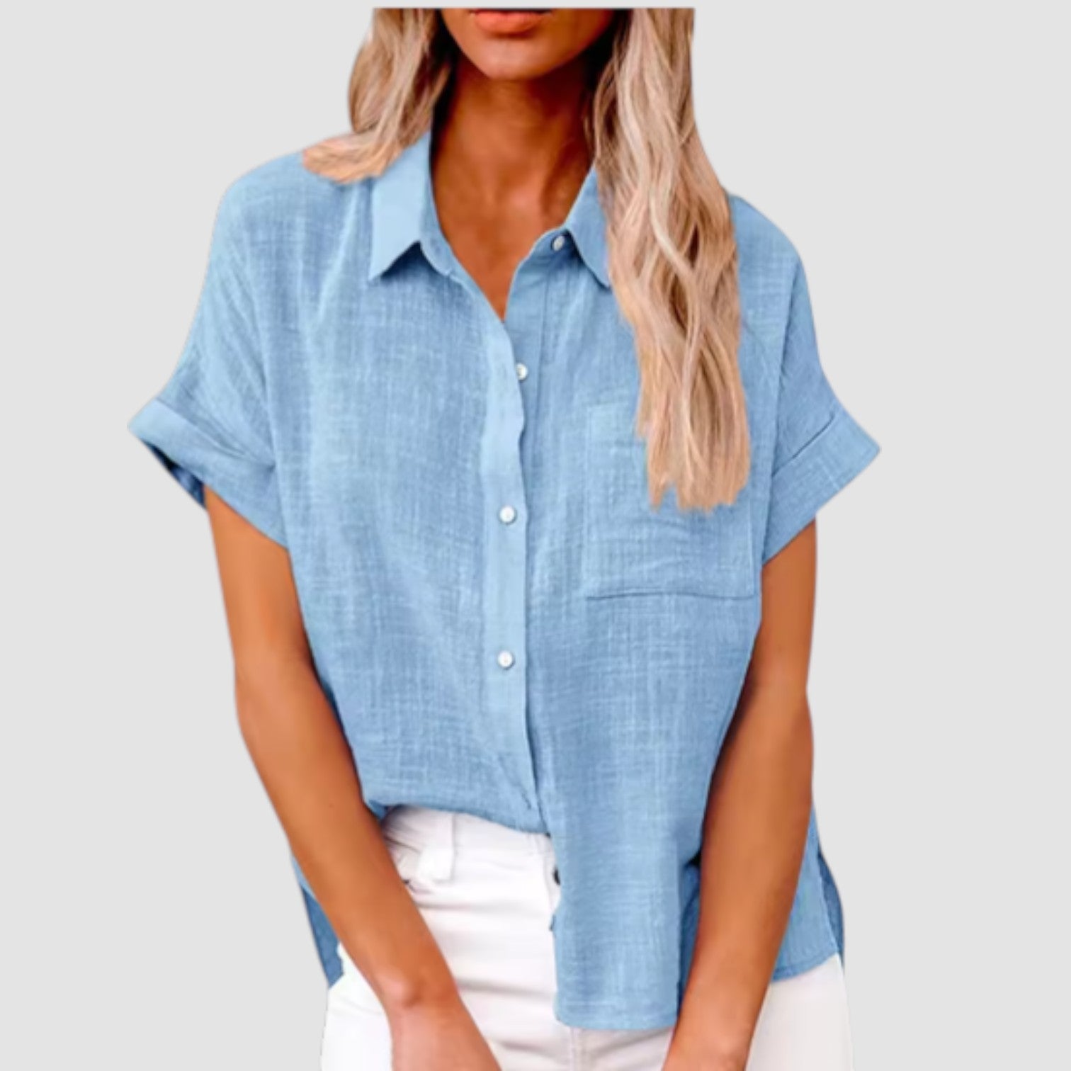 Lova – Camicia a manica corta in misto viscosa morbido