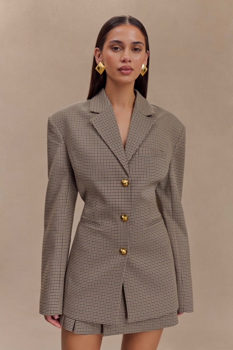 Blazer con fibbia a griglia