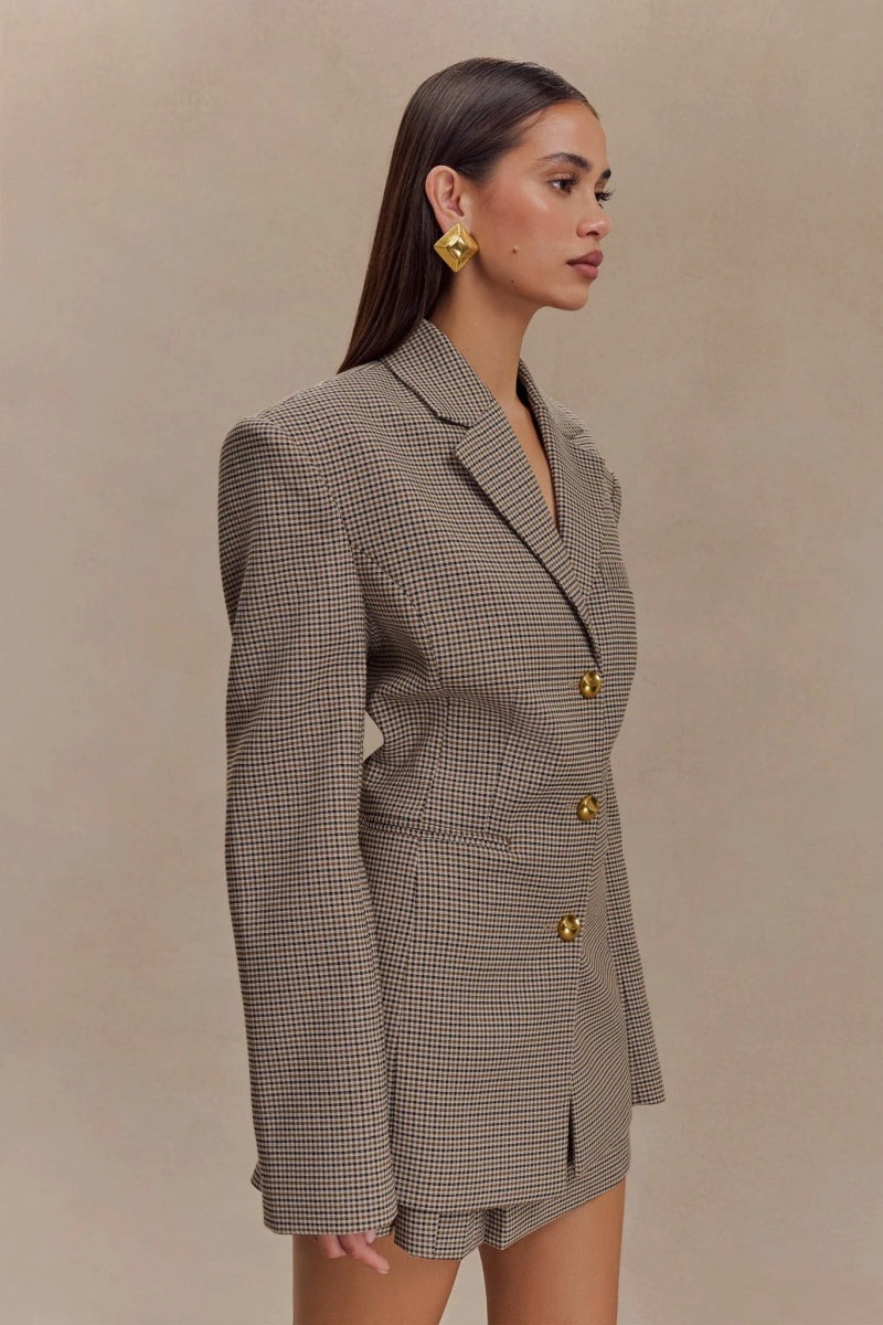 Blazer con fibbia a griglia