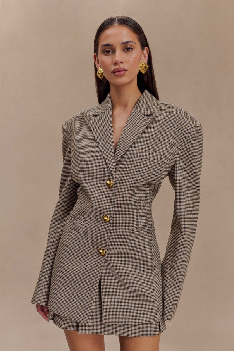 Blazer con fibbia a griglia