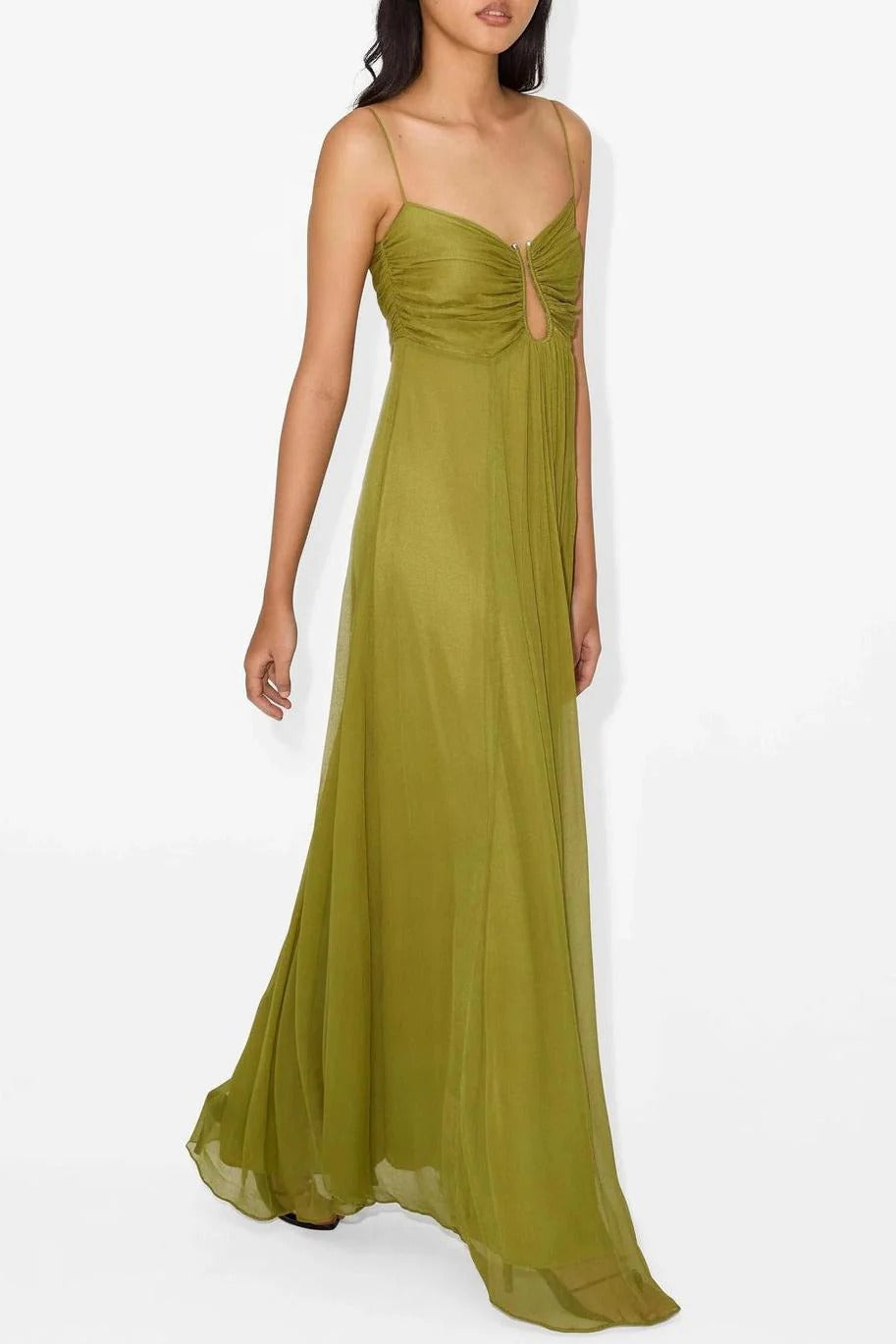 Vestito Maxi Flou Olive Morea