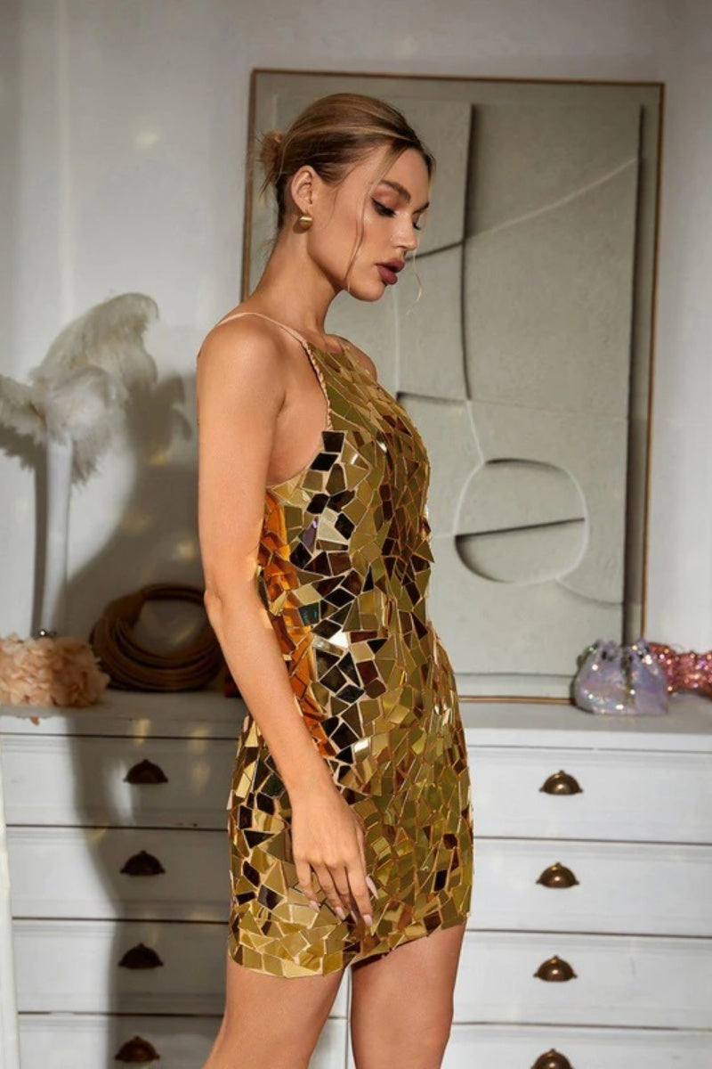 Vestito Mini Slip con Paillettes Grande